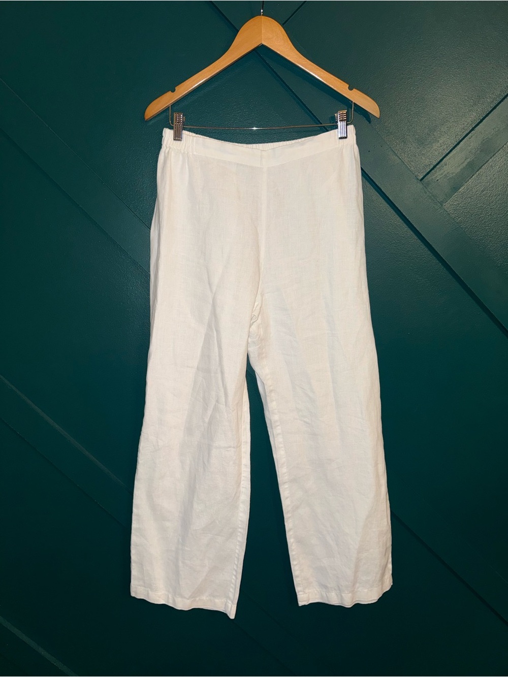 Amelline White Wide Leg Linen Pants Lightweight Laganlook Minimalist